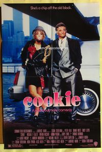 3f230 COOKIE one-sheet movie poster '89 cool image of Peter Falk & Dianne Wiest under bridge!