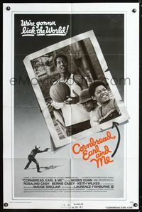 3f232 CORNBREAD, EARL & ME 1sheet '75 cool basketball image, young Laurence Fishburne's first role!