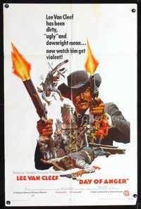 3f252 DAY OF ANGER int'l one-sheet '67 I Giorni Dell'ira, Van Cleef, cool spaghetti western artwork!
