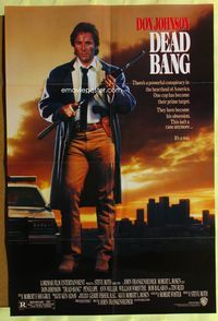 3f255 DEAD BANG one-sheet movie poster '89 cool art of tough Don Johnson w/gun, John Frankenheimer