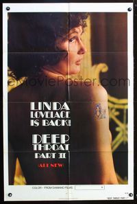 3f262 DEEP THROAT 2 one-sheet poster '74 Linda Lovelace, Harry Reems, sexploitation classic sequel!