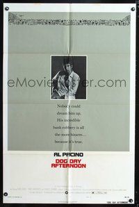 3f277 DOG DAY AFTERNOON style B one-sheet '75 Al Pacino, Sidney Lumet bank robbery crime classic!