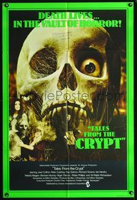 3f872 TALES FROM THE CRYPT English one-sheet '72 Peter Cushing, from E.C. comics, cool skull image!