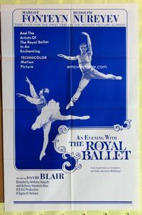 3f302 EVENING WITH THE ROYAL BALLET one-sheet movie poster '63 image of ballet dancers!