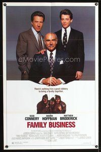 3f315 FAMILY BUSINESS one-sheet '89 great image of Sean Connery, Dustin Hoffman, Matthew Broderick!