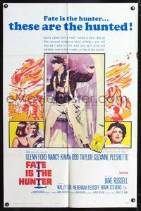 3f322 FATE IS THE HUNTER one-sheet poster '64 Glenn Ford, Nancy Kwan, Rod Taylor, Suzanne Pleshette