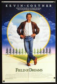 3f324 FIELD OF DREAMS one-sheet '89 Kevin Costner baseball classic, if you build it, they will come!