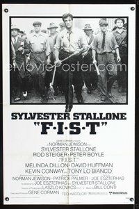 3f312 F.I.S.T. one-sheet poster '77 great image of Sylvester Stallone & lots of angry strikers!