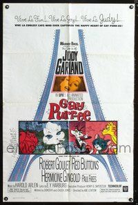 3f359 GAY PURR-EE one-sheet movie poster '62 Judy Garland, Robert Goulet, Red Buttons, cartoon cats!