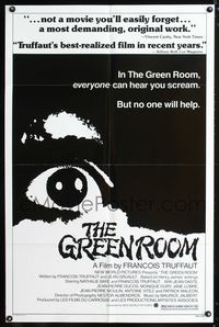 3f392 GREEN ROOM one-sheet movie poster '79 La Cambre Verte, Francois Truffaut, no one will help!