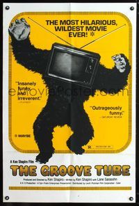 3f393 GROOVE TUBE one-sheet movie poster '74 Chevy Chase, like TV's Saturday Night Live, wild image!
