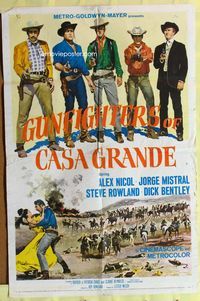 3f398 GUNFIGHTERS OF CASA GRANDE one-sheet movie poster '64 Alex Nicol, Jorge Mistral, Steve Rowland