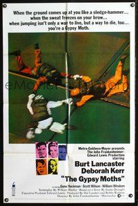3f403 GYPSY MOTHS style A one-sheet '69 Burt Lancaster, John Frankenheimer, cool sky diving image!
