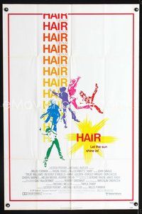 3f405 HAIR one-sheet movie poster '79 Milos Forman, Treat Williams, musical, let the sun shine in!
