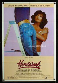 3f438 HOMEWORK style A one-sheet movie poster '82 sexy teacher Joan Collins, you can't do it enough!