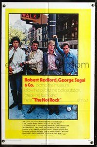3f447 HOT ROCK one-sheet poster '72 Robert Redford, George Segal, cool cast picture on the street!