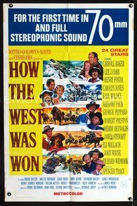 3f452 HOW THE WEST WAS WON R69 70mm one-sheet R69 John Ford epic, great western action artwork!