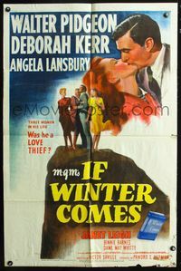 3f466 IF WINTER COMES one-sheet movie poster '48 Walter Pidgeon, Deborah Kerr, Angela Lansbury