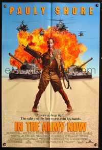 3f471 IN THE ARMY NOW DS one-sheet movie poster '94 great image of wacky commando Pauly Shore!