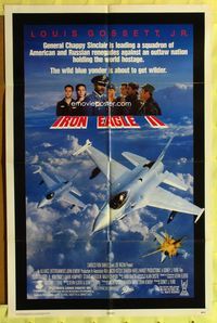 3f484 IRON EAGLE 2 one-sheet movie poster '88 Louis Gossett Jr, cool image of fighter jets!