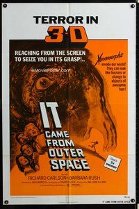 3f487 IT CAME FROM OUTER SPACE 1sheet R72 Jack Arnold classic 3-D sci-fi, cool artwork of monster!