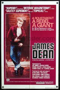 3f501 JAMES DEAN: THE FIRST AMERICAN TEENAGER 1sheet '75 James Dean documentary, a rebel, a giant!