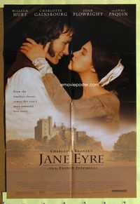 3f502 JANE EYRE one-sheet poster '96 William Hurt, Charlotte Gainsbourg, Charlotte Bronte's novel!