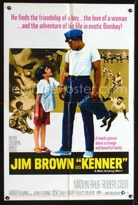 3f528 KENNER one-sheet poster '68 Ricky Cordell, Madlyn Rhue, Jim Brown finds adventure in India!