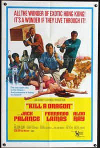 3f534 KILL A DRAGON one-sheet poster '67 Jack Palance, Far East fireworks, cool Allison artwork!