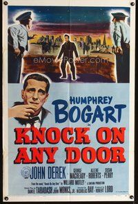 3f544 KNOCK ON ANY DOOR one-sheet poster R59 Humphrey Bogart, John Derek, Nicholas Ray directed!