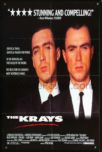 3f546 KRAYS one-sheet movie poster '90 close up image of identical twins Gary Kemp & Martin Kemp!
