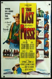 3f560 LAST POSSE styleA 1sh '53 Broderick Crawford is a sheriff who has no friends except his badge!