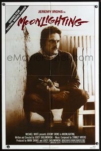 3f648 MOONLIGHTING one-sheet movie poster '83 great image of full-length Jeremy Irons!