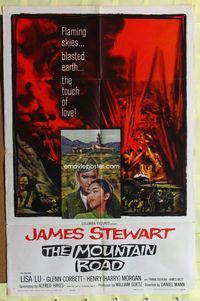 3f651 MOUNTAIN ROAD one-sheet movie poster '60 Jimmy Stewart, Lisa Lu, cool war art!