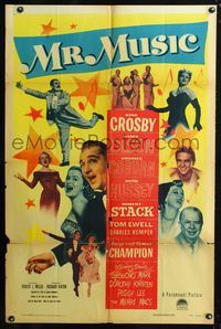 3f655 MR. MUSIC one-sheet '50 Bing Crosby, Groucho Marx, Charles Coburn, Ruth Hussey, Robert Stack