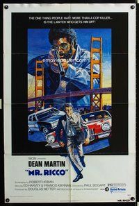3f656 MR. RICCO one-sheet movie poster '74 Dean Martin, cool L. Salle artwork!