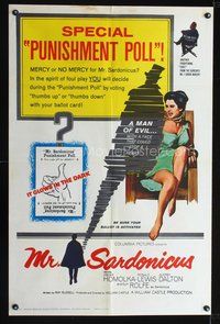 3f657 MR. SARDONICUS one-sheet poster '61 William Castle, the only picture with the punishment poll!