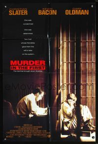 3f662 MURDER IN THE FIRST DS one-sheet poster '95 lawyer Christian Slater, incarcerated Kevin Bacon!