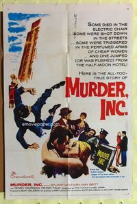 3f663 MURDER INC. one-sheet poster '60 Stuart Whitman, May Britt, pushed from the half-moon hotel!