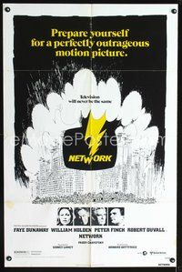 3f676 NETWORK one-sheet poster '76 written by Paddy Cheyefsky, William Holden, Sidney Lumet classic!