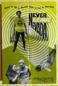 3f678 NEVER LEAVE NEVADA one-sheet poster '90 Janelle Buchanan, really cool bizarre poster design!