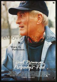 3f689 NOBODY'S FOOL advance one-sheet movie poster '94 great close-up of Paul Newman!
