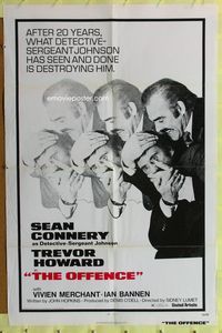 3f695 OFFENCE one-sheet movie poster '73 Sean Connery attacks Trevor Howard!