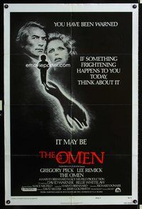 3f703 OMEN style F one-sheet '76 Gregory Peck, Lee Remick, Satanic horror, it may be the Omen!