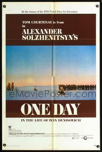 3f710 ONE DAY IN THE LIFE OF IVAN DENISOVICH one-sheet '71 Tom Courtenay, Caspar Wrede, beach image!
