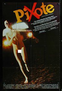 3f746 PIXOTE one-sheet movie poster '81 Hector Babenco, boy running from the police action scene!