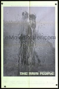 3f765 RAIN PEOPLE one-sheet poster '69 Francis Ford Coppola, Robert Duvall, cool wet window image!
