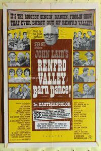3f769 RENFRO VALLEY BARN DANCE one-sheet movie poster '66 great images of country music performers!