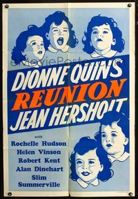 3f775 REUNION one-sheet '36 great image of the Dionne Quintuplets, Jean Hersholt, Rochelle Hudson