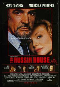 3f790 RUSSIA HOUSE advance one-sheet poster '90 great close-up of Sean Connery & Michele Pfeiffer!